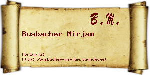 Busbacher Mirjam névjegykártya